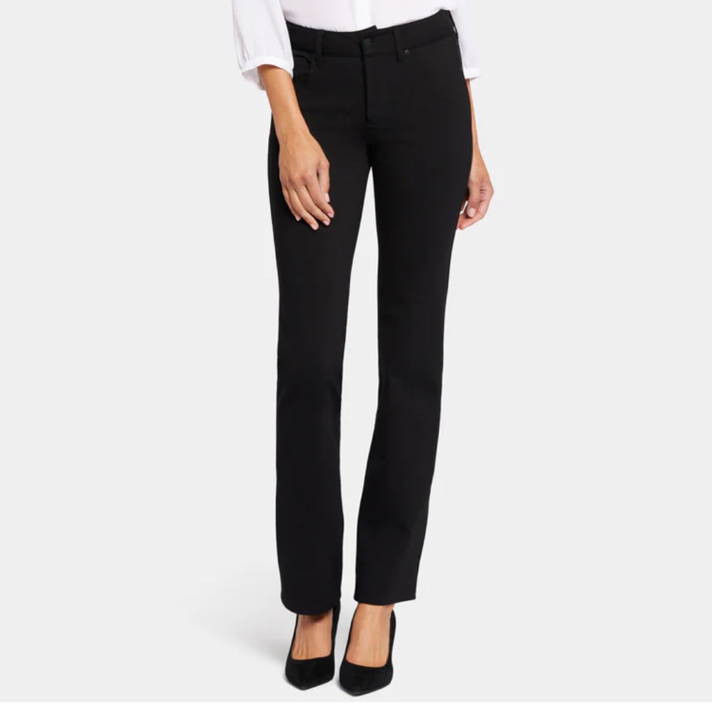 Nydj Black Stretch Straight Leg Pants Trousers Size 4
